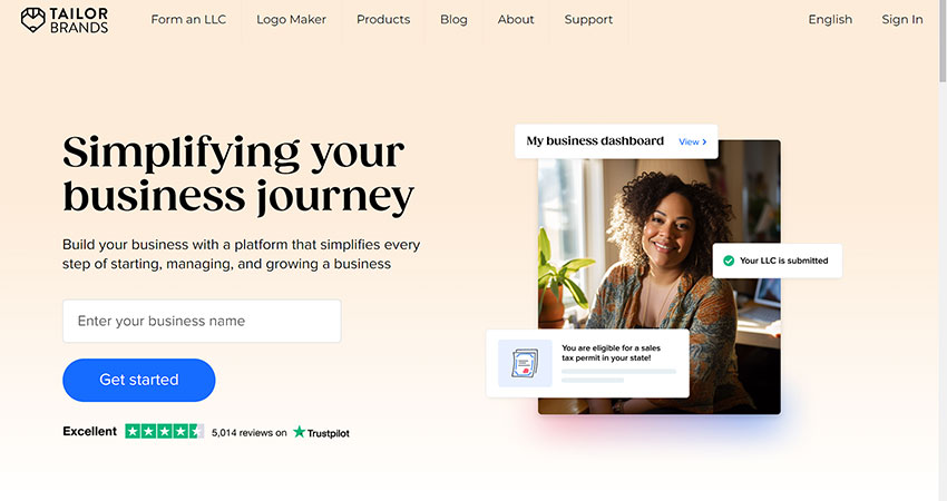 بهترین سایت طراحی لوگو با هوش مصنوعی 4 سایت طراحی لوگو tailorbrands.com