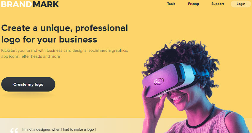 بهترین سایت طراحی لوگو با هوش مصنوعی 2 سایت طراحی لوگو brandmark.io